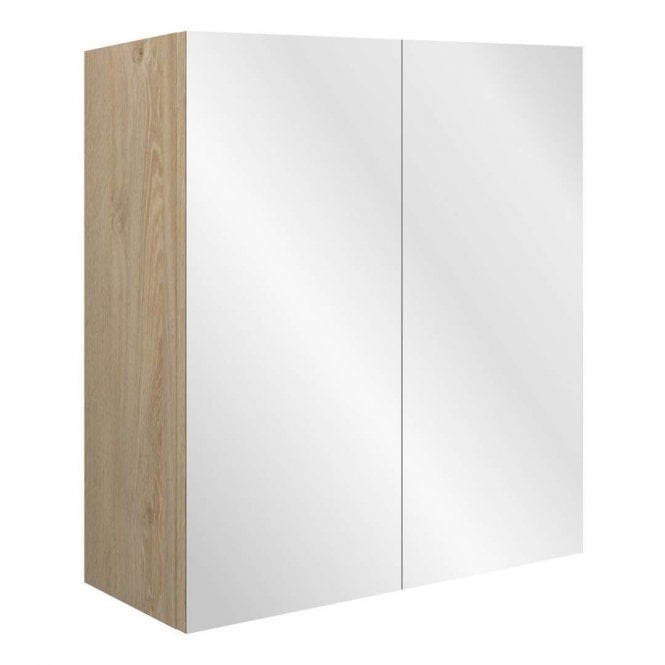 Dove Bathrooms Eden 600mm Mirrored Wall Units - Matt Dove Grey (Oak Cabinet)