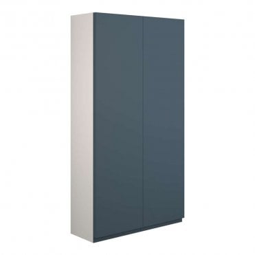 Eden 600mm Slim 2 Door Wall Unit - Matt Arley Blue (Grey Cabinet)