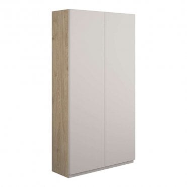 Eden 600mm Slim 2 Door Wall Unit - Matt Dove Grey (Oak Cabinet)