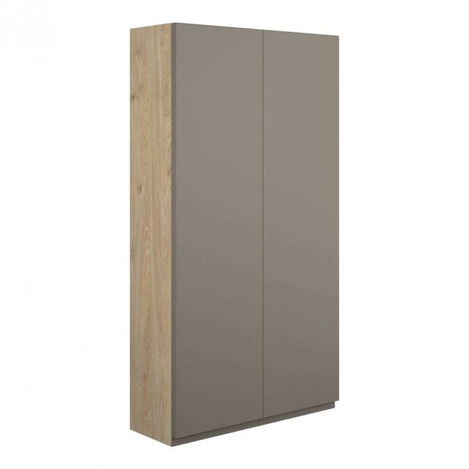 Dove Bathrooms Eden 600mm Slim 2 Door Wall Unit - Matt Stone (Oak Cabinet)