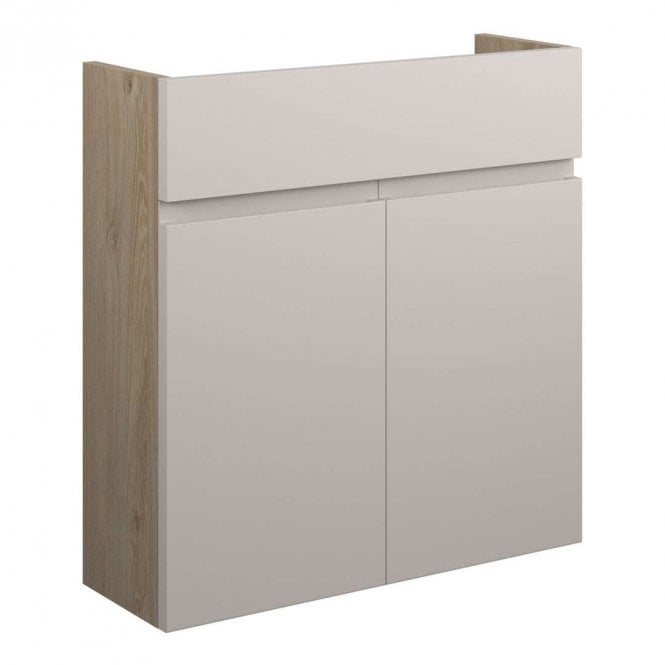 Dove Bathrooms Eden 600mm Slim Basin Unit - Matt Dove Grey (Oak Cabinet)