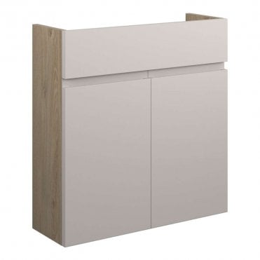 Eden 600mm Slim Basin Unit - Matt Dove Grey (Oak Cabinet)