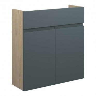 Eden 600mm Slim Basin Unit - Matt Green (Oak Cabinet)