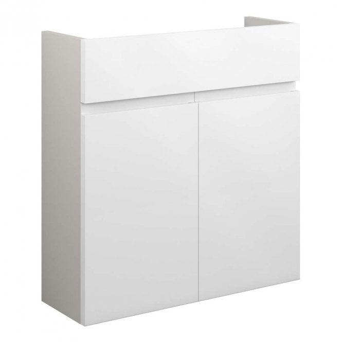 Dove Bathrooms Eden 600mm Slim Basin Unit - White Gloss (Grey Cabinet)