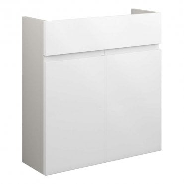 Eden 600mm Slim Basin Unit - White Gloss (Grey Cabinet)