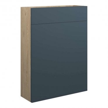 Eden 600mm Slim WC Unit - Matt Arley Blue (Oak Cabinet)