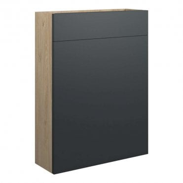 Eden 600mm Slim WC Unit - Matt Graphite Grey (Oak Cabinet)