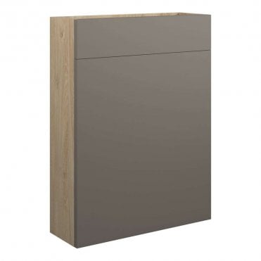 Eden 600mm Slim WC Unit - Matt Stone (Oak Cabinet)
