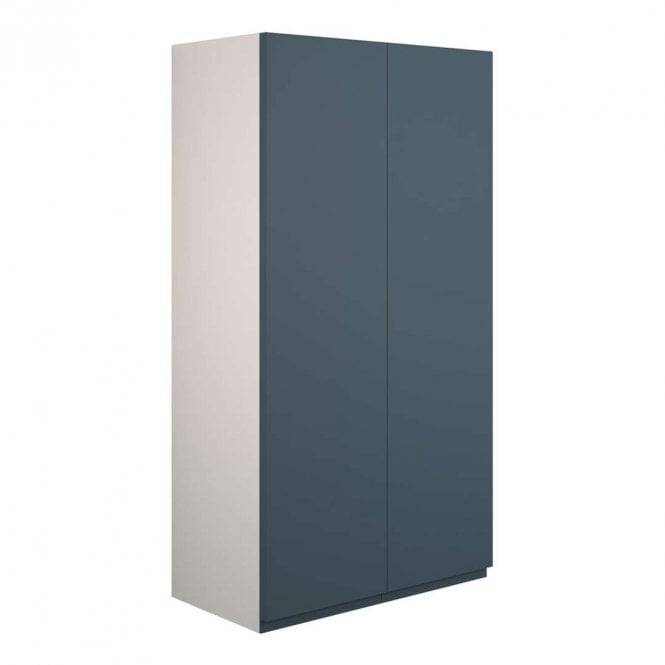 Dove Bathrooms Eden 600mm Standard 2 Door Wall Unit - Matt Arley Blue (Grey Cabinet)