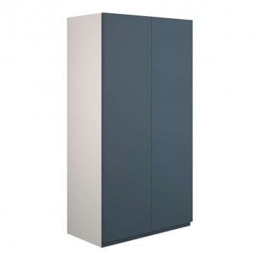 Eden 600mm Standard 2 Door Wall Unit - Matt Arley Blue (Grey Cabinet)