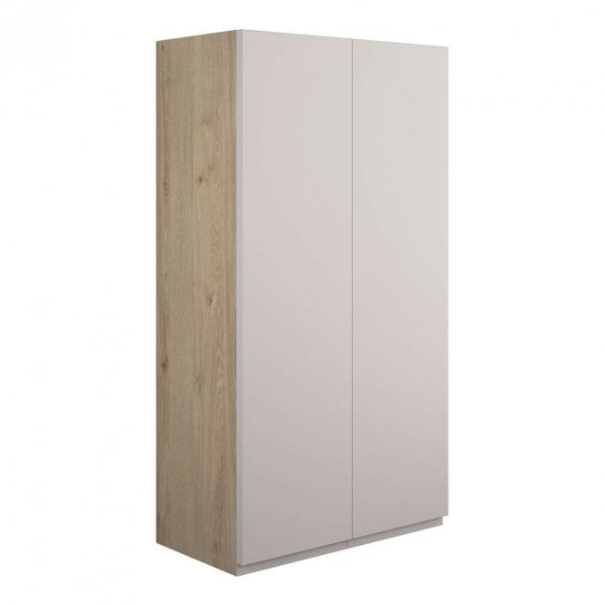 Dove Bathrooms Eden 600mm Standard 2 Door Wall Unit - Matt Dove Grey (Oak Cabinet)