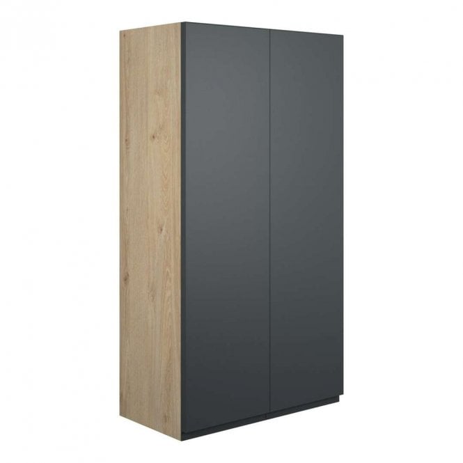Dove Bathrooms Eden 600mm Standard 2 Door Wall Unit - Matt Graphite Grey (Oak Cabinet)