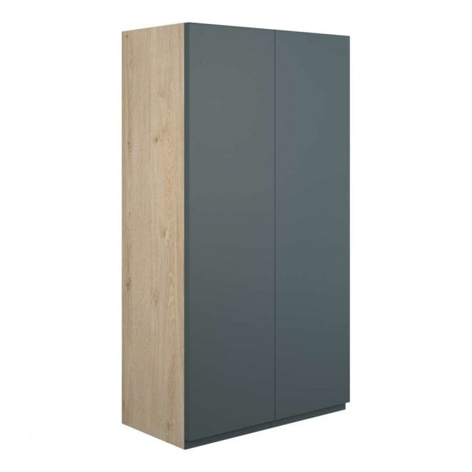 Dove Bathrooms Eden 600mm Standard 2 Door Wall Unit - Matt Green (Oak Cabinet)