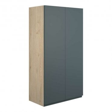 Eden 600mm Standard 2 Door Wall Unit - Matt Green (Oak Cabinet)