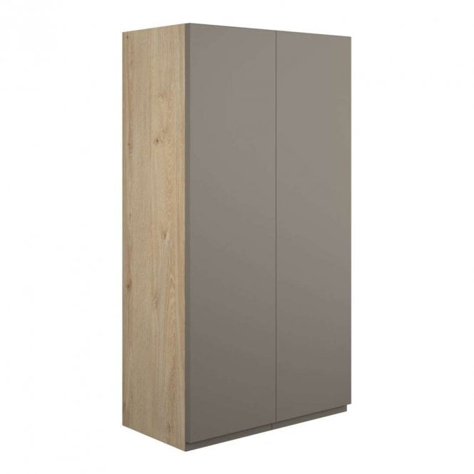 Dove Bathrooms Eden 600mm Standard 2 Door Wall Unit - Matt Stone (Oak Cabinet)