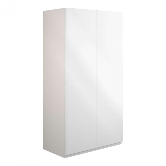 Dove Bathrooms Eden 600mm Standard 2 Door Wall Unit - White Gloss (Grey Cabinet)