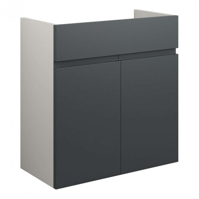 Dove Bathrooms Eden 600mm Standard Basin Unit - Matt Graphite Grey (Grey Cabinet)