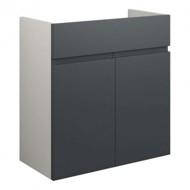 Eden 600mm Standard Basin Unit - Matt Graphite Grey (Grey Cabinet)