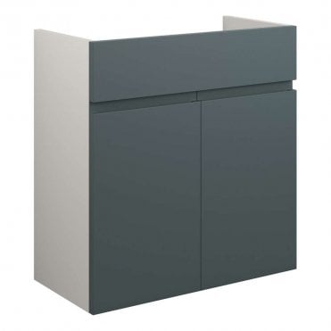 Eden 600mm Standard Basin Unit - Matt Green (Grey Cabinet)