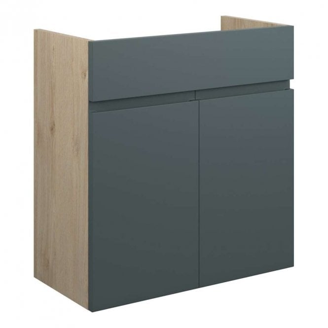 Dove Bathrooms Eden 600mm Standard Basin Unit - Matt Green (Oak Cabinet)