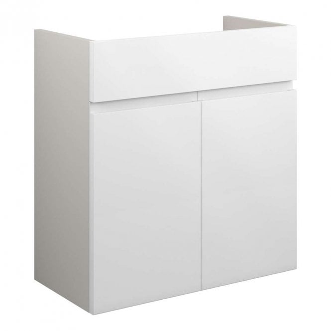 Dove Bathrooms Eden 600mm Standard Basin Unit - White Gloss (Grey Cabinet)