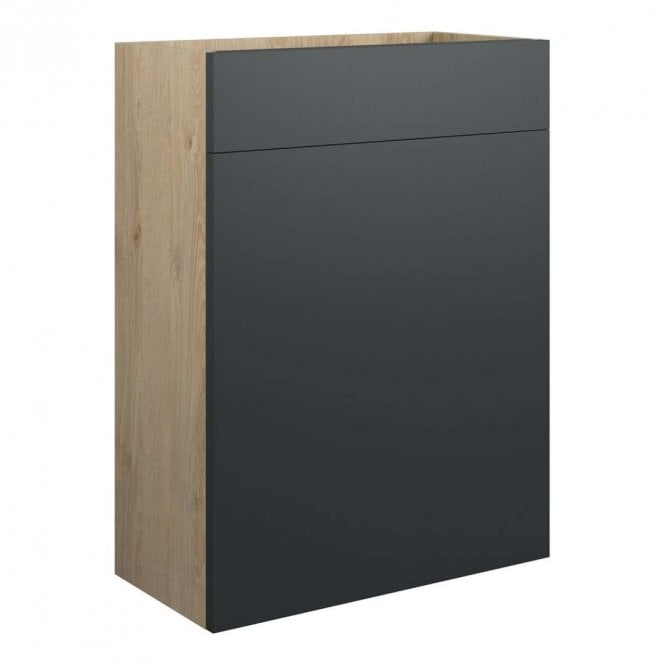 Dove Bathrooms Eden 600mm Standard WC Unit - Matt Graphite Grey (Oak Cabinet)