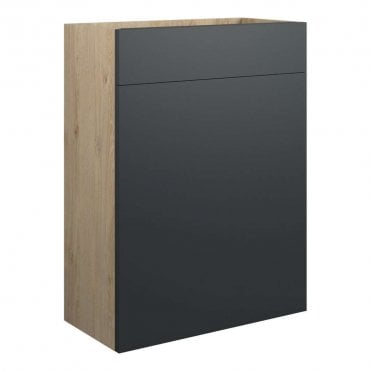 Eden 600mm Standard WC Unit - Matt Graphite Grey (Oak Cabinet)