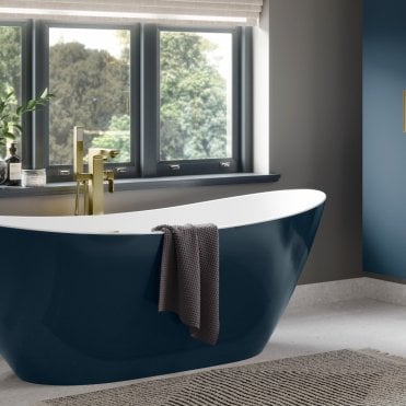 Edge 1700mm x 780mm Modern Freestanding Bath - Matt Blue