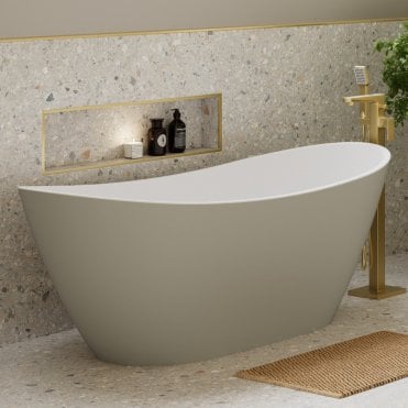 Edge 1700mm x 780mm Modern Freestanding Bath - Matt Latte