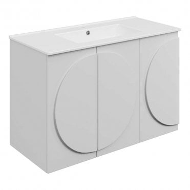 Elegance 1010mm Matt White 3 Door Vanity Unit & 1TH Basin