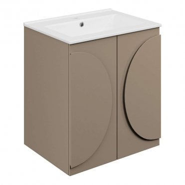 Elegance 610mm Matt Taupe 2 Door Vanity Unit & 1TH Basin