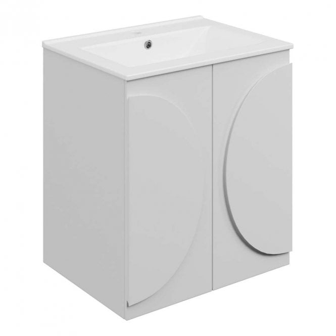 Dove Bathrooms Elegance 610mm Matt White 2 Door Vanity Unit & 1TH Basin