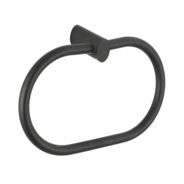 Elliptical Black Towel Ring