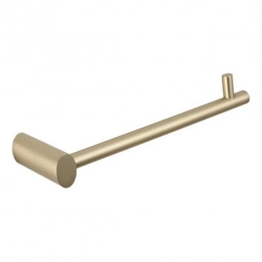 Elliptical Brushed Brass Toilet Roll Holder