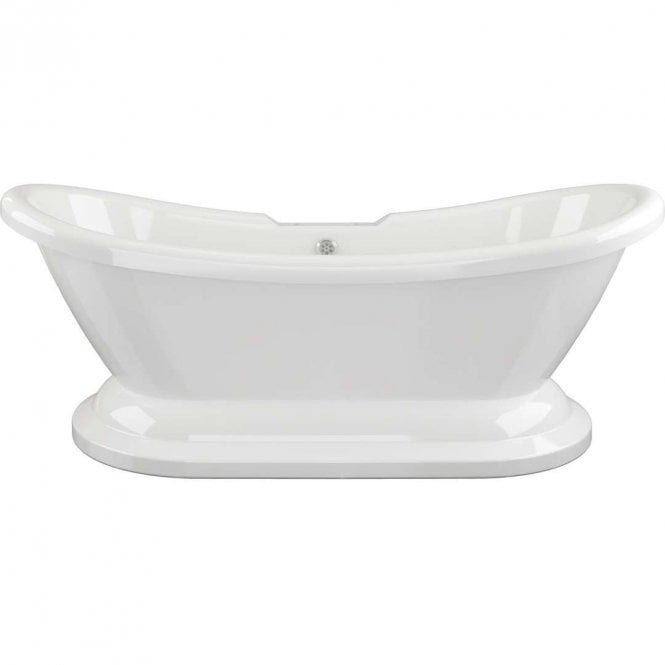 Dove Bathrooms Embassy Freestanding 1760mm x 700mm 2TH Bath with Base - White