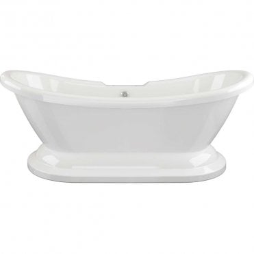 Embassy Freestanding 1760mm x 700mm 2TH Bath with Base - White