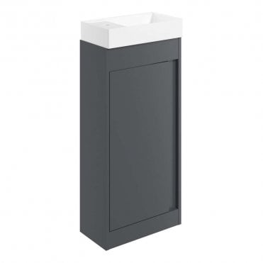 Essence 410mm Floor Standing Cloakroom Vanity & Basin - Matt Graphite Grey