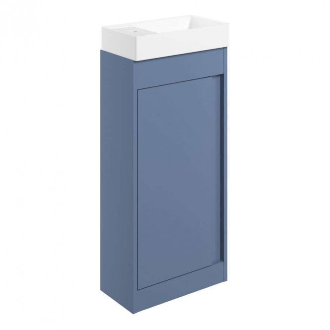Dove Bathrooms Essence 410mm Floor Standing Cloakroom Vanity & Basin - Matt Misty Blue