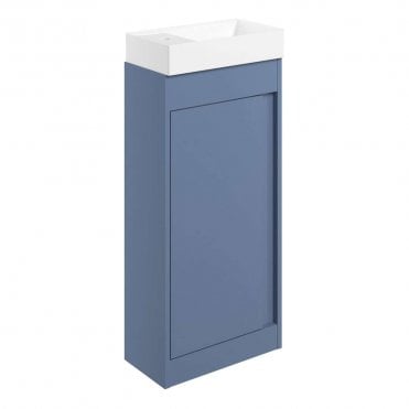Essence 410mm Floor Standing Cloakroom Vanity & Basin - Matt Misty Blue