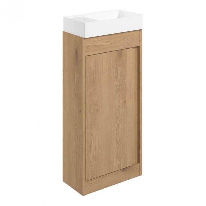 Dove Bathrooms Essence 410mm Floor Standing Cloakroom Vanity & Basin - Seville Oak