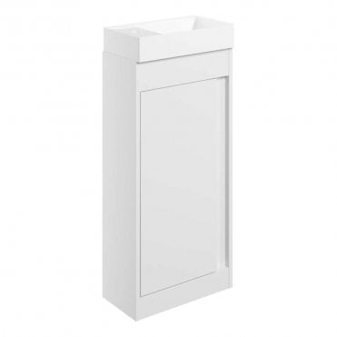 Essence 410mm Floor Standing Cloakroom Vanity & Basin - White Gloss