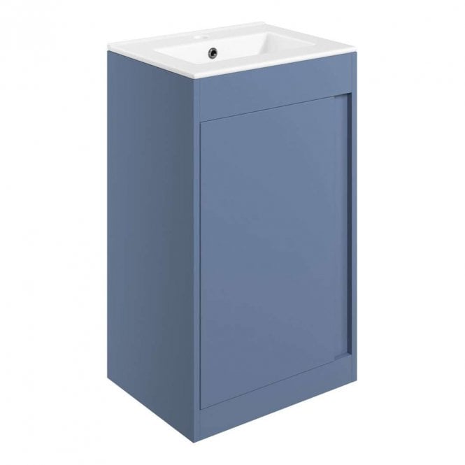 Dove Bathrooms Essence 510mm Floor Standing Vanity & Basin - Matt Misty Blue