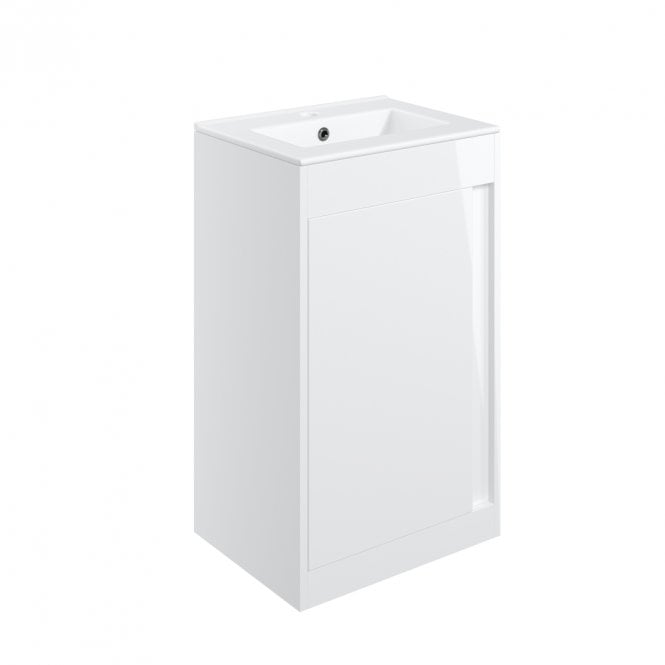 Dove Bathrooms Essence 510mm Floor Standing Vanity & Basin - White
