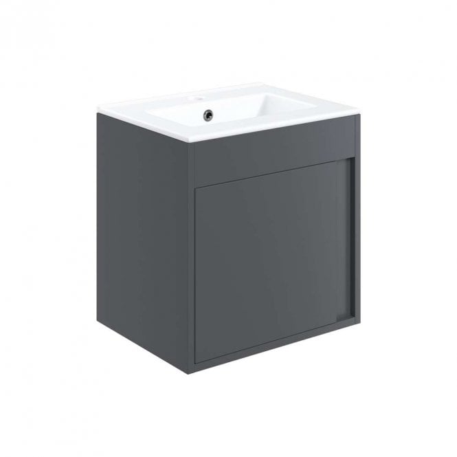 Dove Bathrooms Essence 510mm Wall Hung Vanity Unit & Basin - Graphite Grey