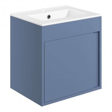Essence 510mm Wall Hung Vanity Unit & Basin - Matt Misty Blue