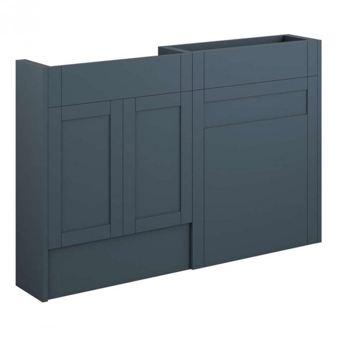 Dove Bathrooms Etta 1236mm Slim Basin & WC Unit Pack - Matt Arley Blue (Grey Cabinet)