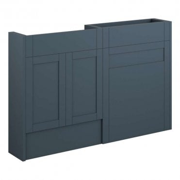 Etta 1236mm Slim Basin & WC Unit Pack - Matt Arley Blue (Grey Cabinet)