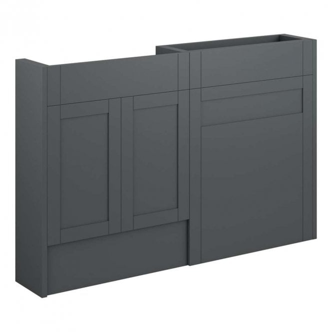 Dove Bathrooms Etta 1236mm Slim Basin & WC Unit Pack - Matt Graphite Grey (Grey Cabinet)