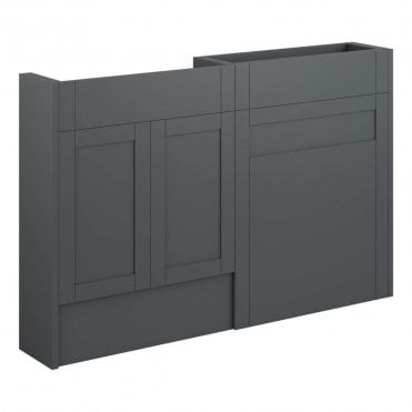 Etta 1236mm Slim Basin & WC Unit Pack - Matt Graphite Grey (Oak Cabinet)