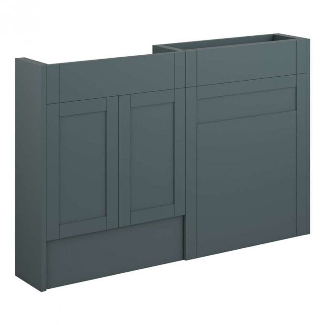Dove Bathrooms Etta 1236mm Slim Basin & WC Unit Pack - Matt Green (Grey Cabinet)